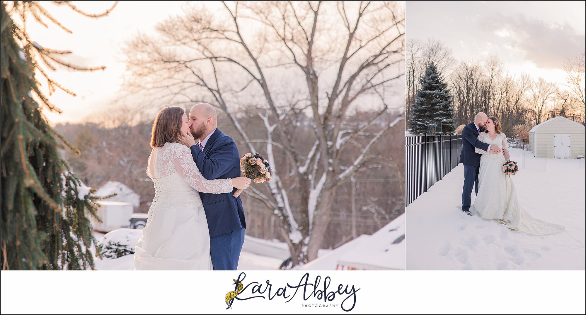 Winter Snowy Bridal Portraits in White Oak, PA