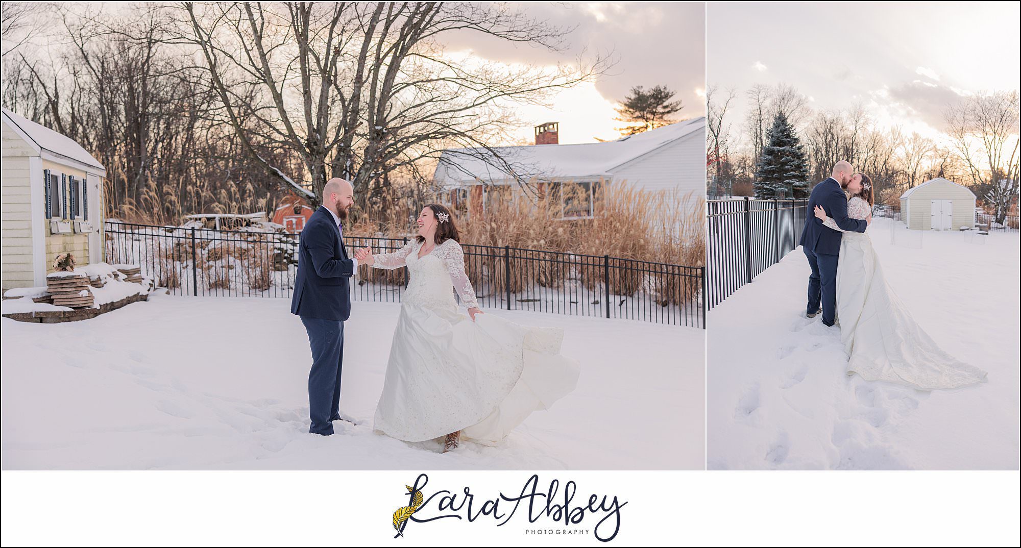 Winter Snowy Bridal Portraits in White Oak, PA