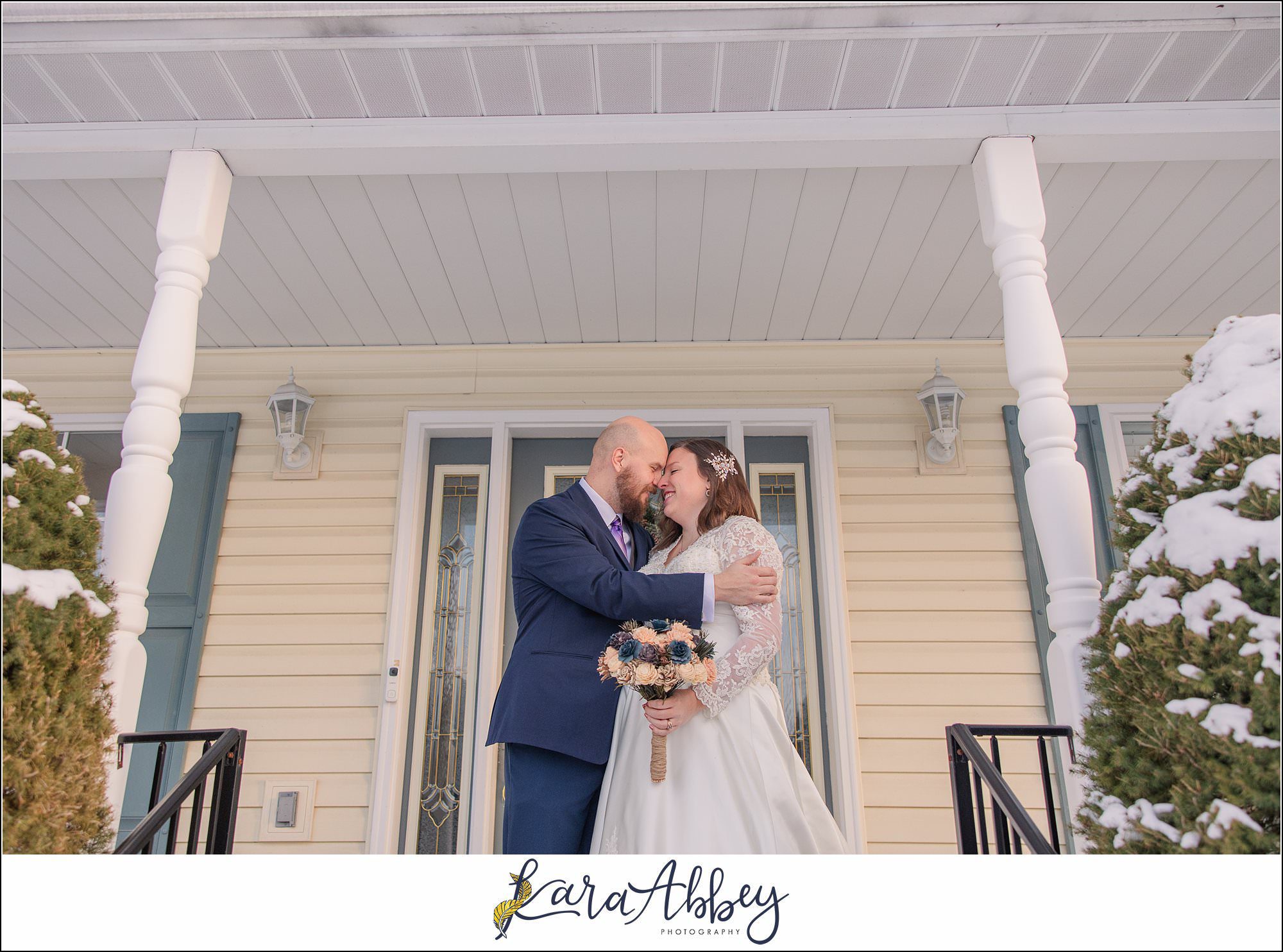 Winter Snowy Bridal Portraits in White Oak, PA