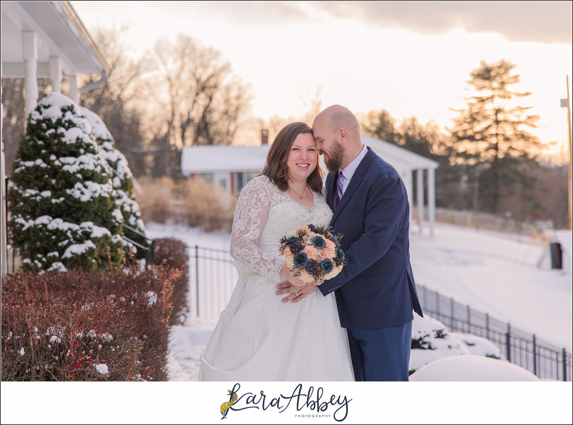 Winter Snowy Bridal Portraits in White Oak, PA