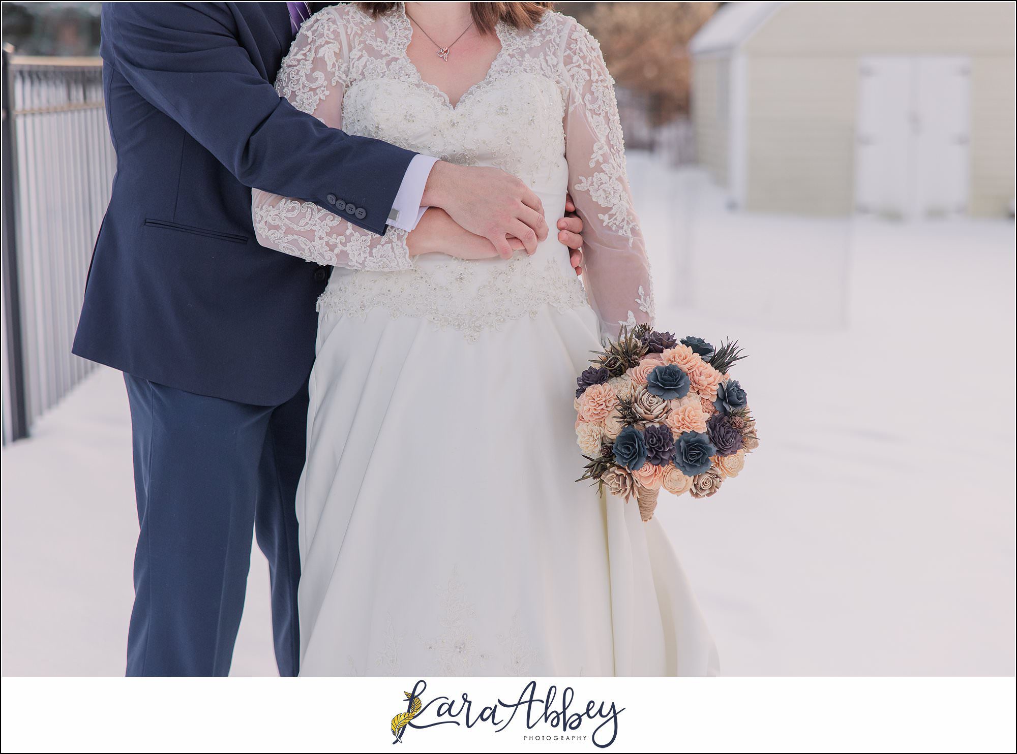 Winter Snowy Bridal Portraits in White Oak, PA