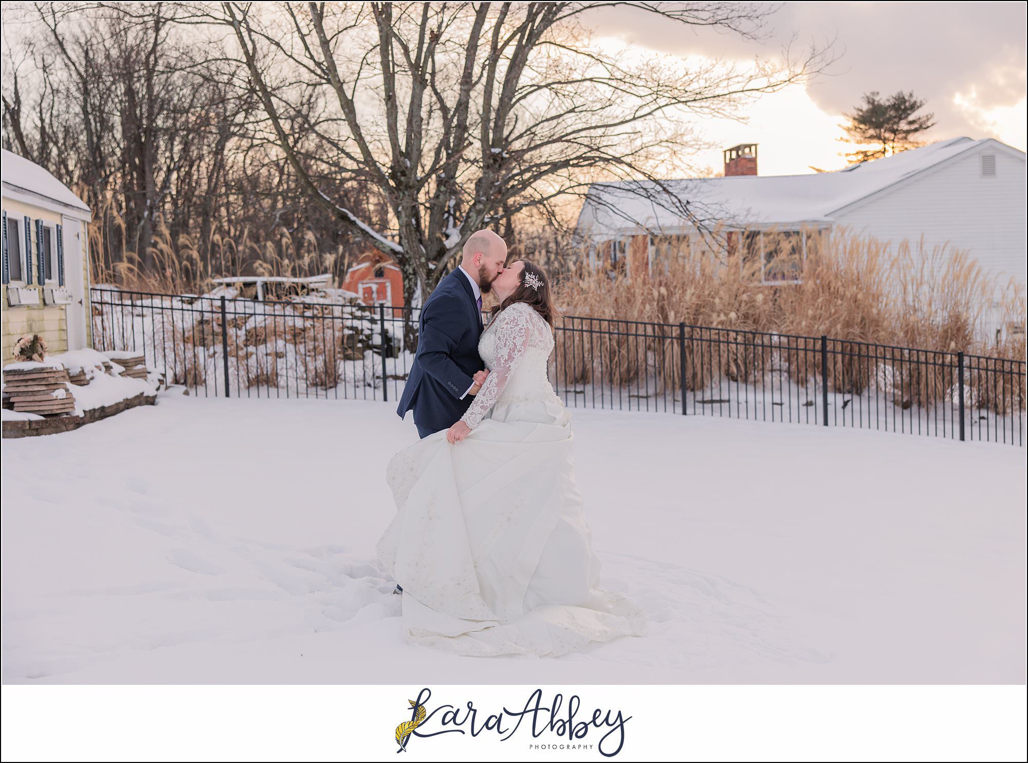 Winter Snowy Bridal Portraits in White Oak, PA