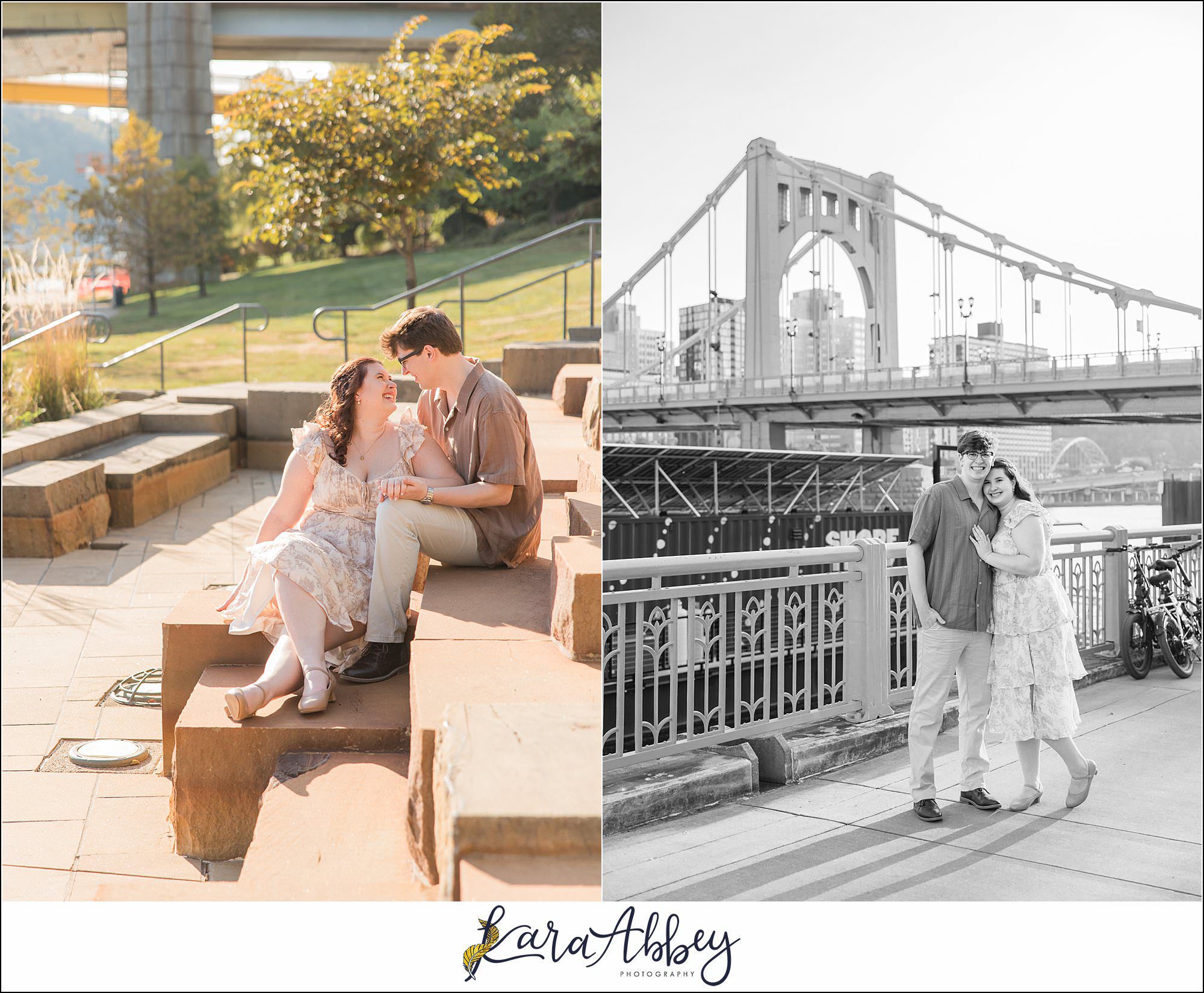 Roberto Clemente Bridge Summer Downtown Pittsburgh Engagement Session