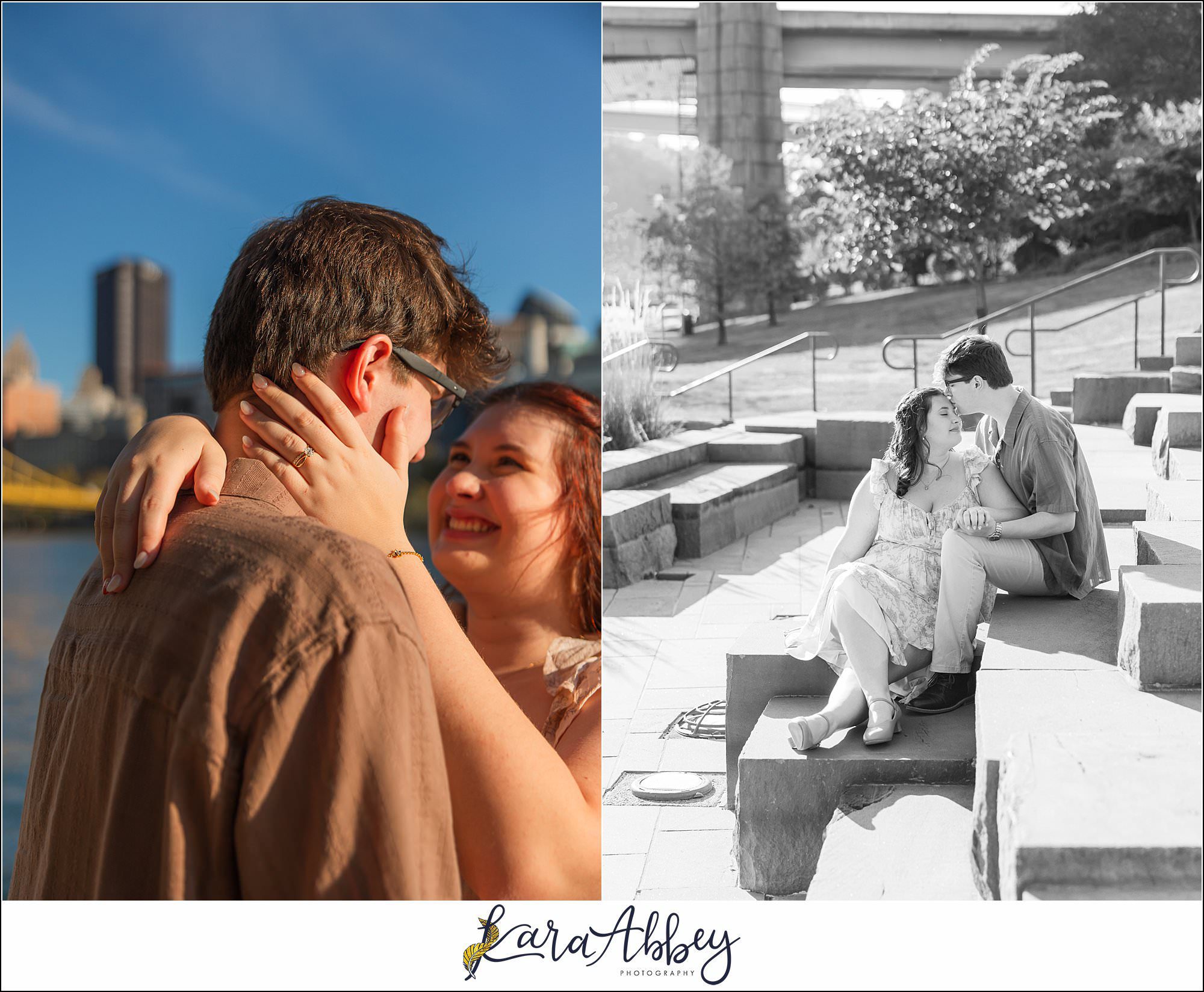Roberto Clemente Bridge Summer Downtown Pittsburgh Engagement Session