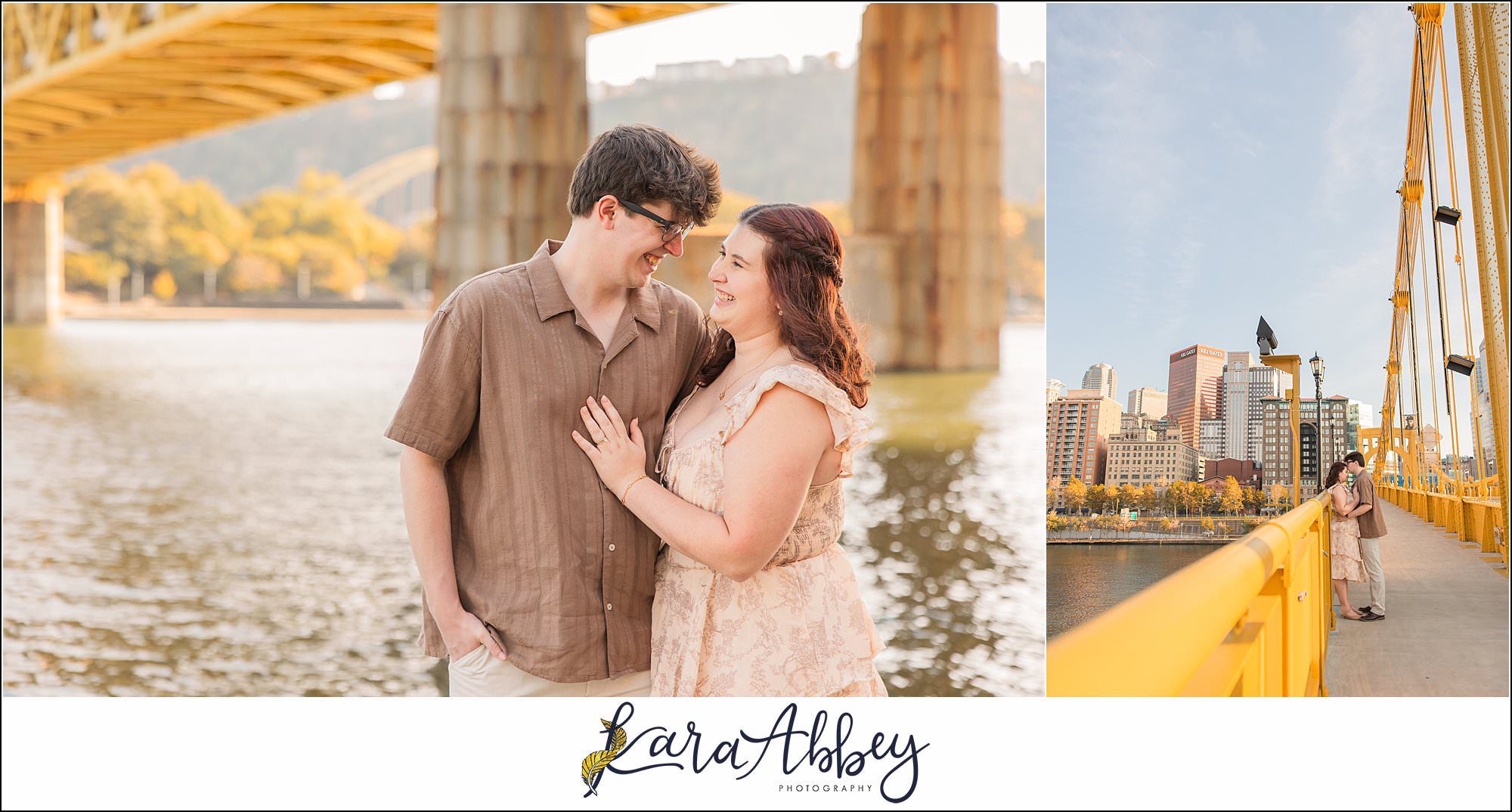 Roberto Clemente Bridge Summer Downtown Pittsburgh Engagement Session