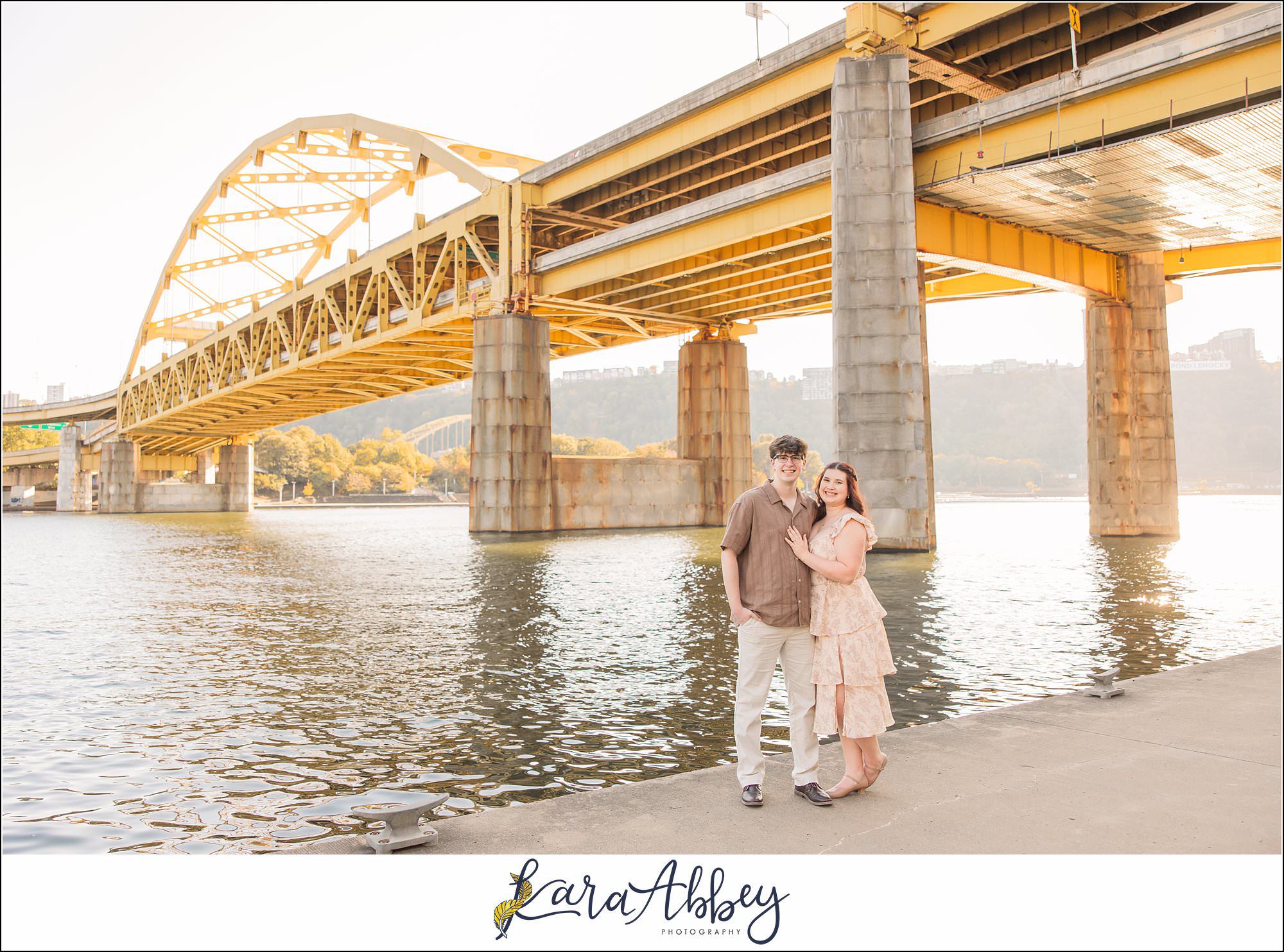 Roberto Clemente Bridge Summer Downtown Pittsburgh Engagement Session