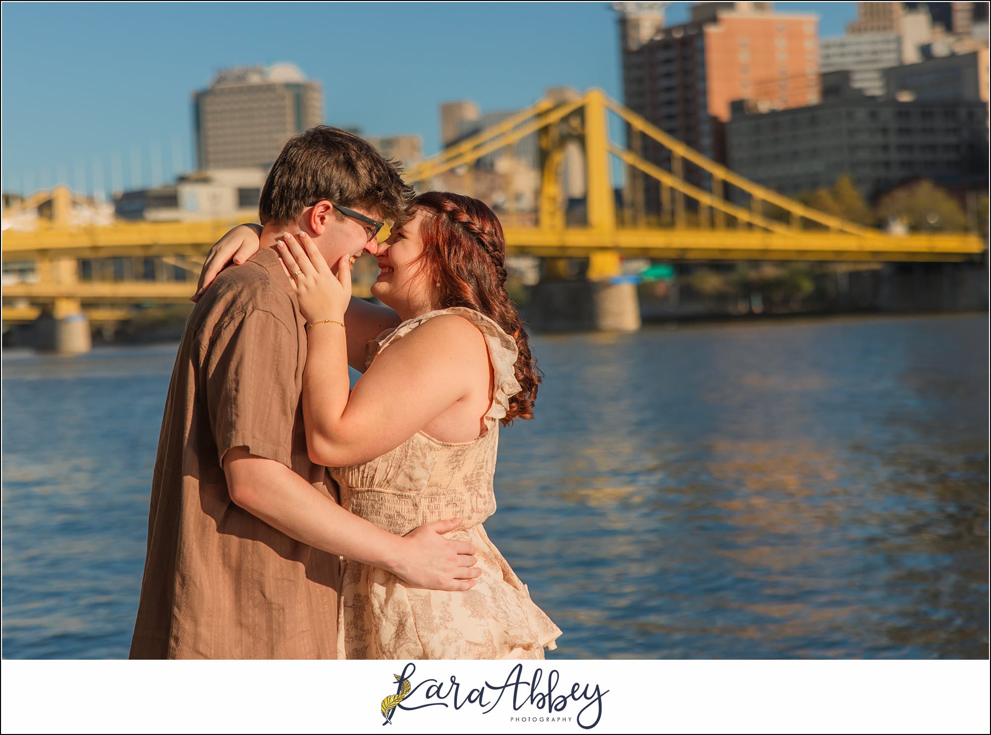 Roberto Clemente Bridge Summer Downtown Pittsburgh Engagement Session