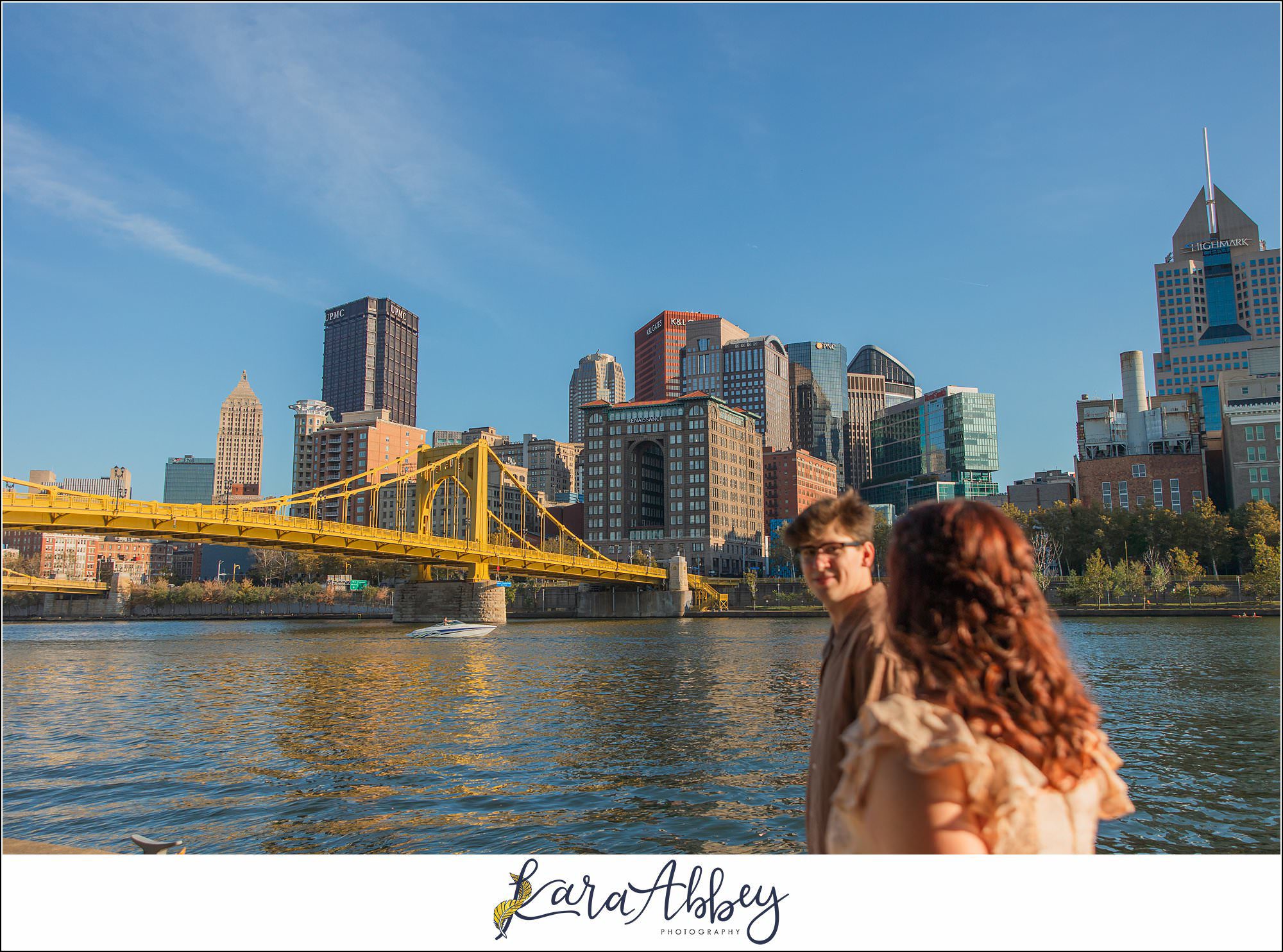 Roberto Clemente Bridge Summer Downtown Pittsburgh Engagement Session