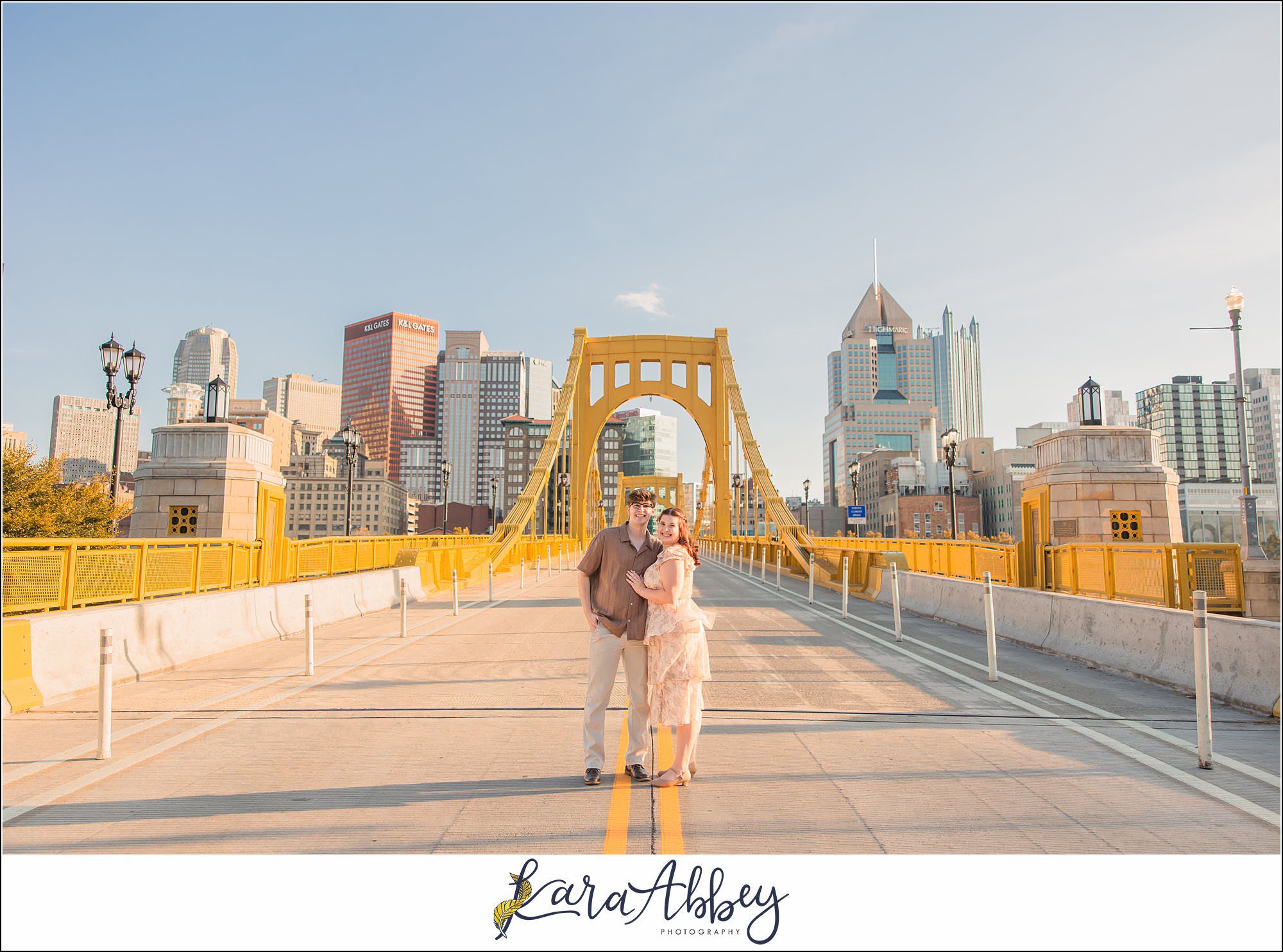 Roberto Clemente Bridge Summer Downtown Pittsburgh Engagement Session