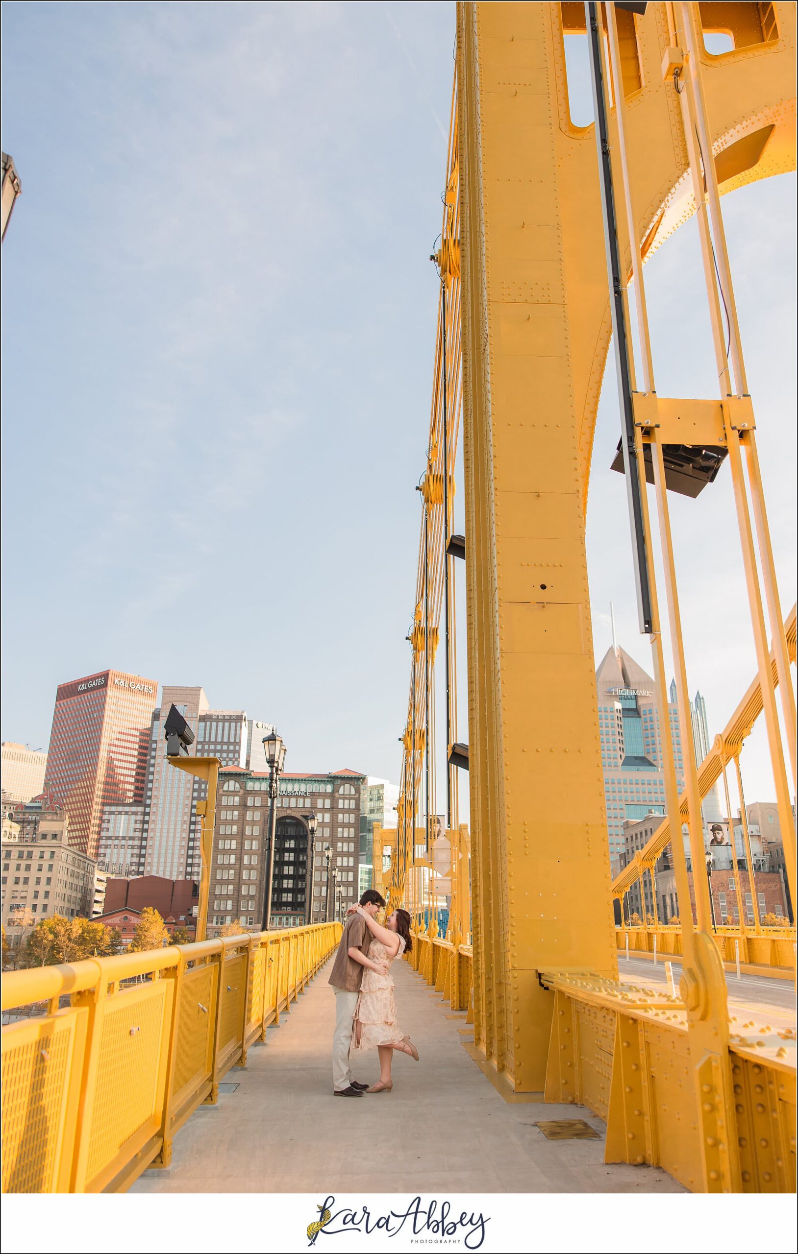Roberto Clemente Bridge Summer Downtown Pittsburgh Engagement Session