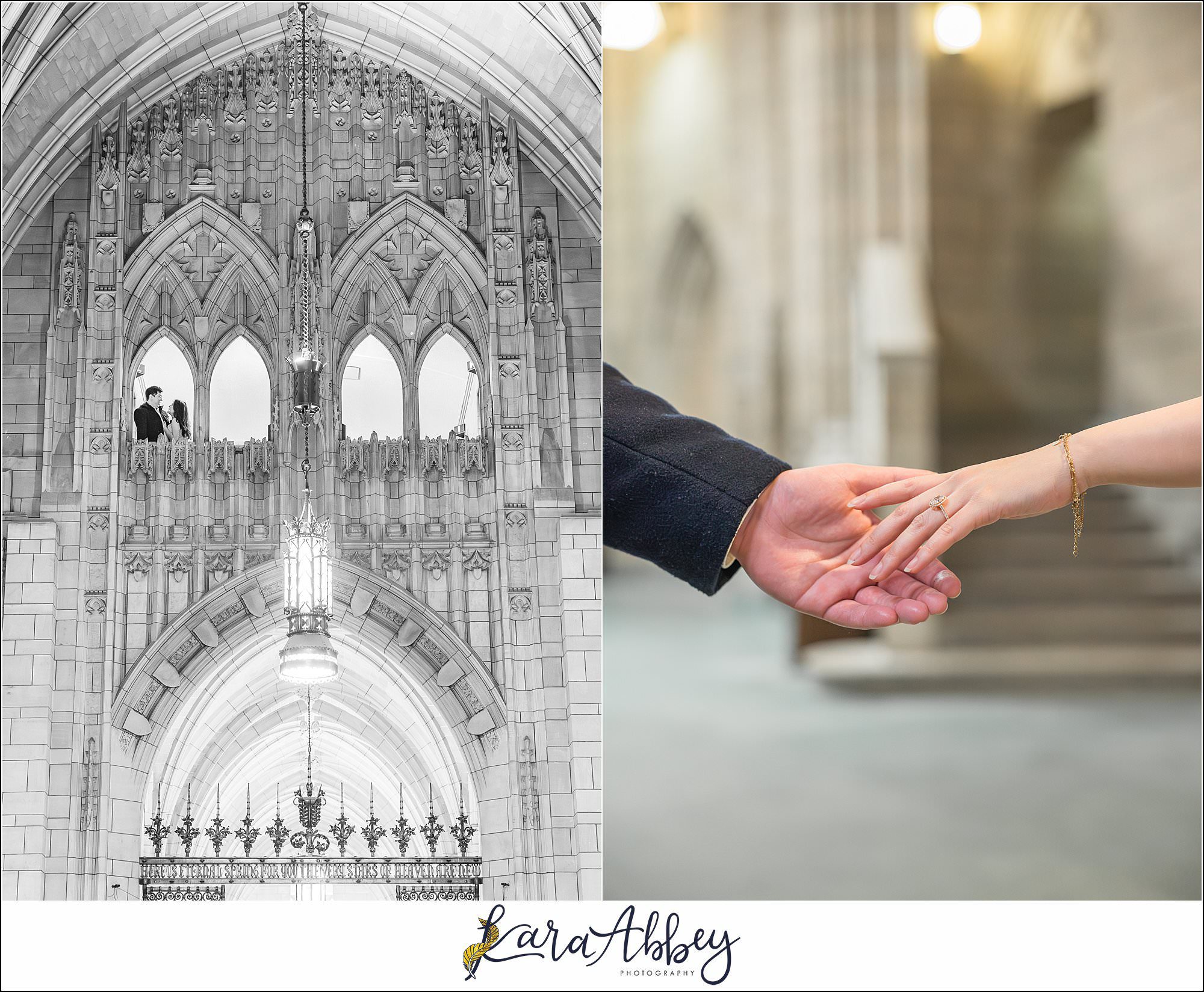 Winter Engagement Session at the Cathedral of Learning in Pittsburgh PA