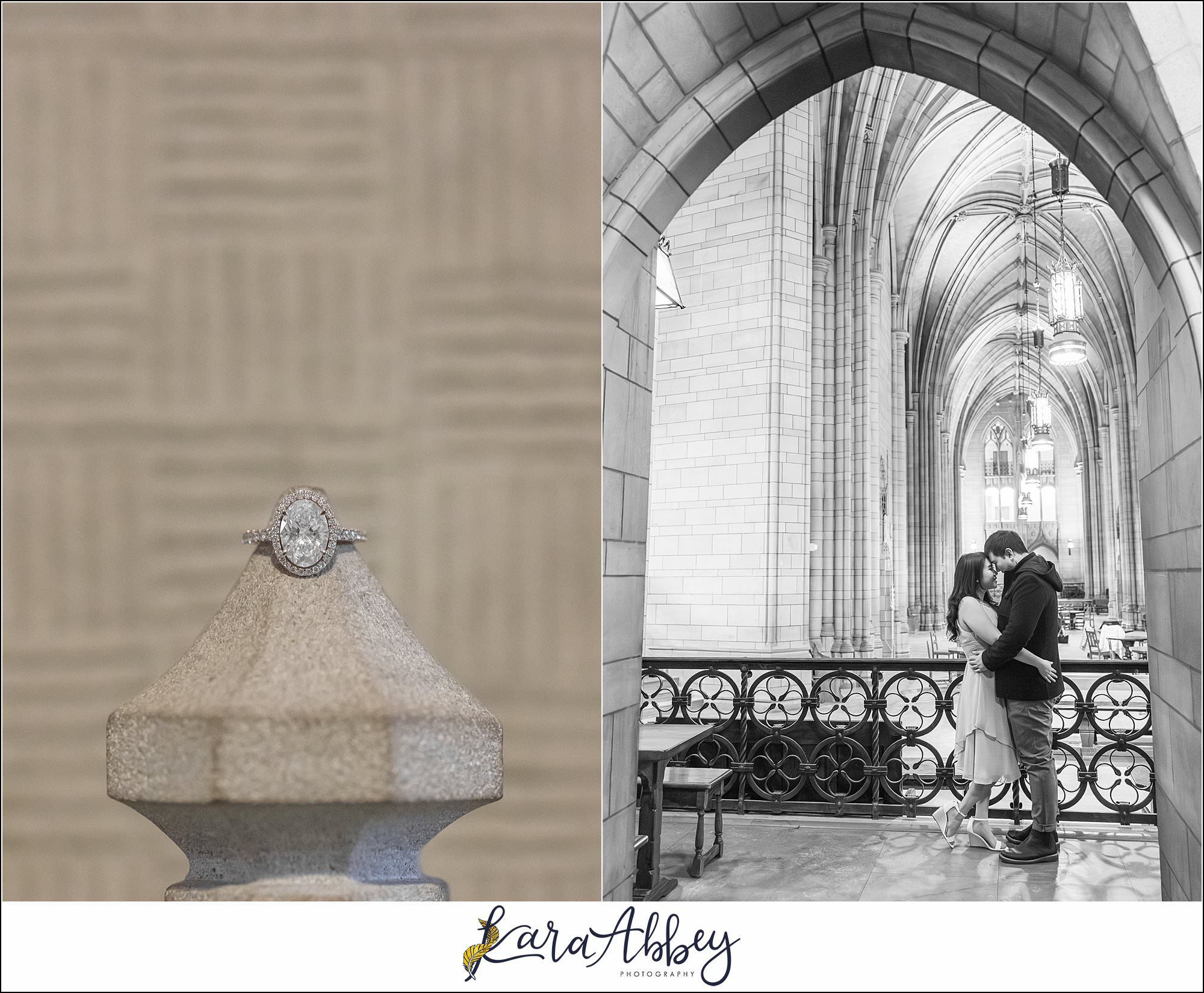 Winter Engagement Session at the Cathedral of Learning in Pittsburgh PA