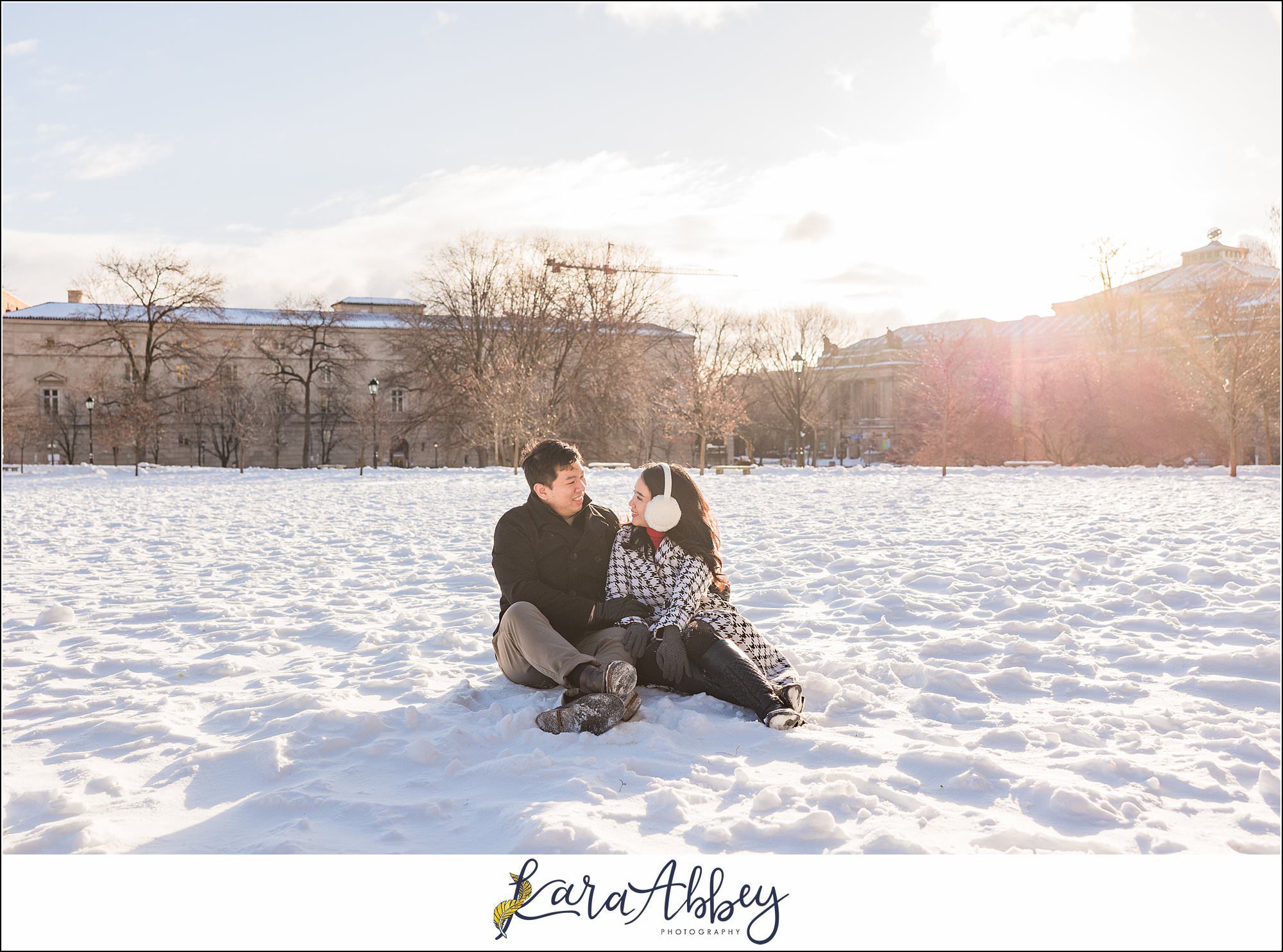 Winter Engagement Session at the Cathedral of Learning in Pittsburgh PA