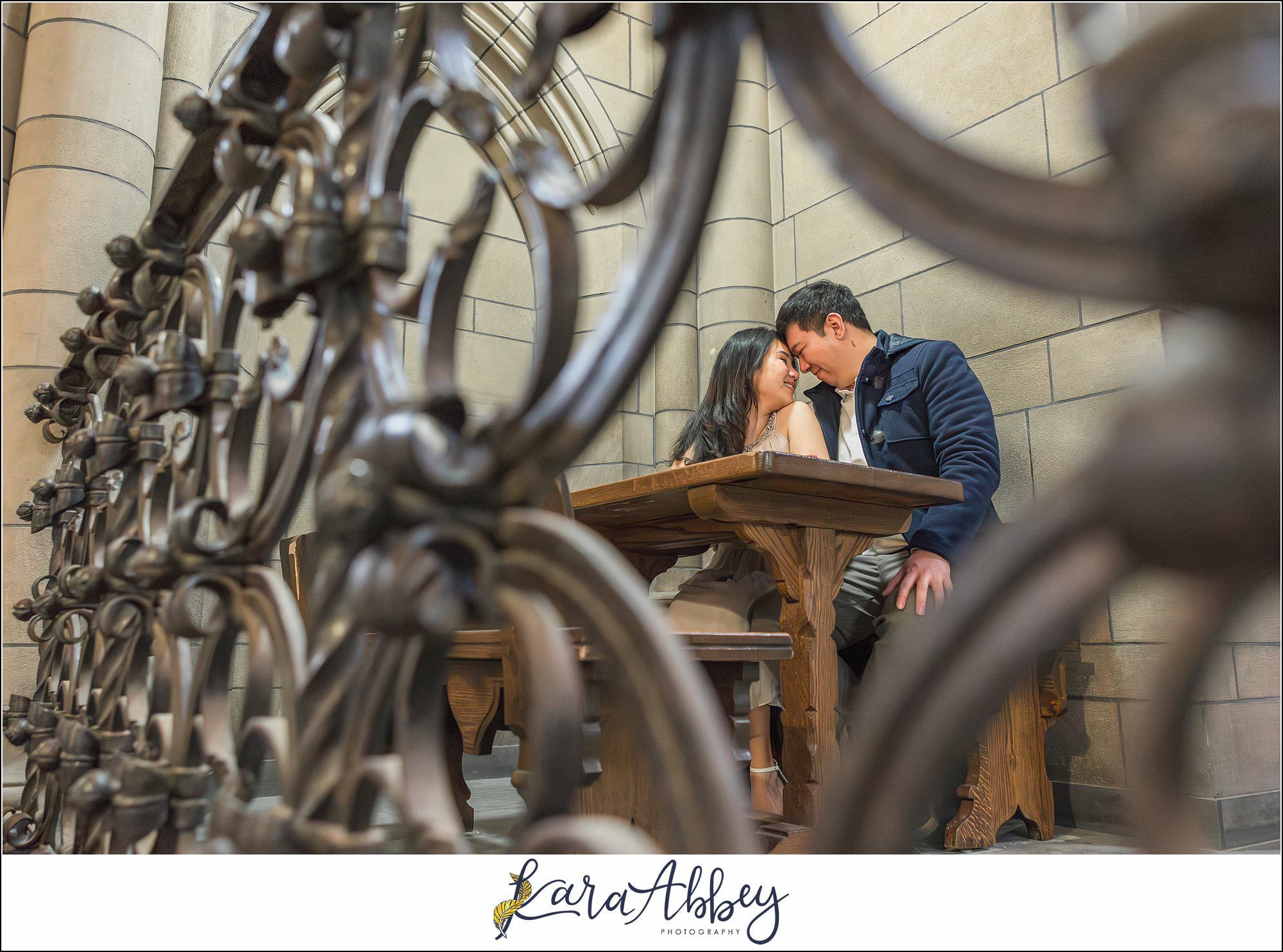 Winter Engagement Session at the Cathedral of Learning in Pittsburgh PA