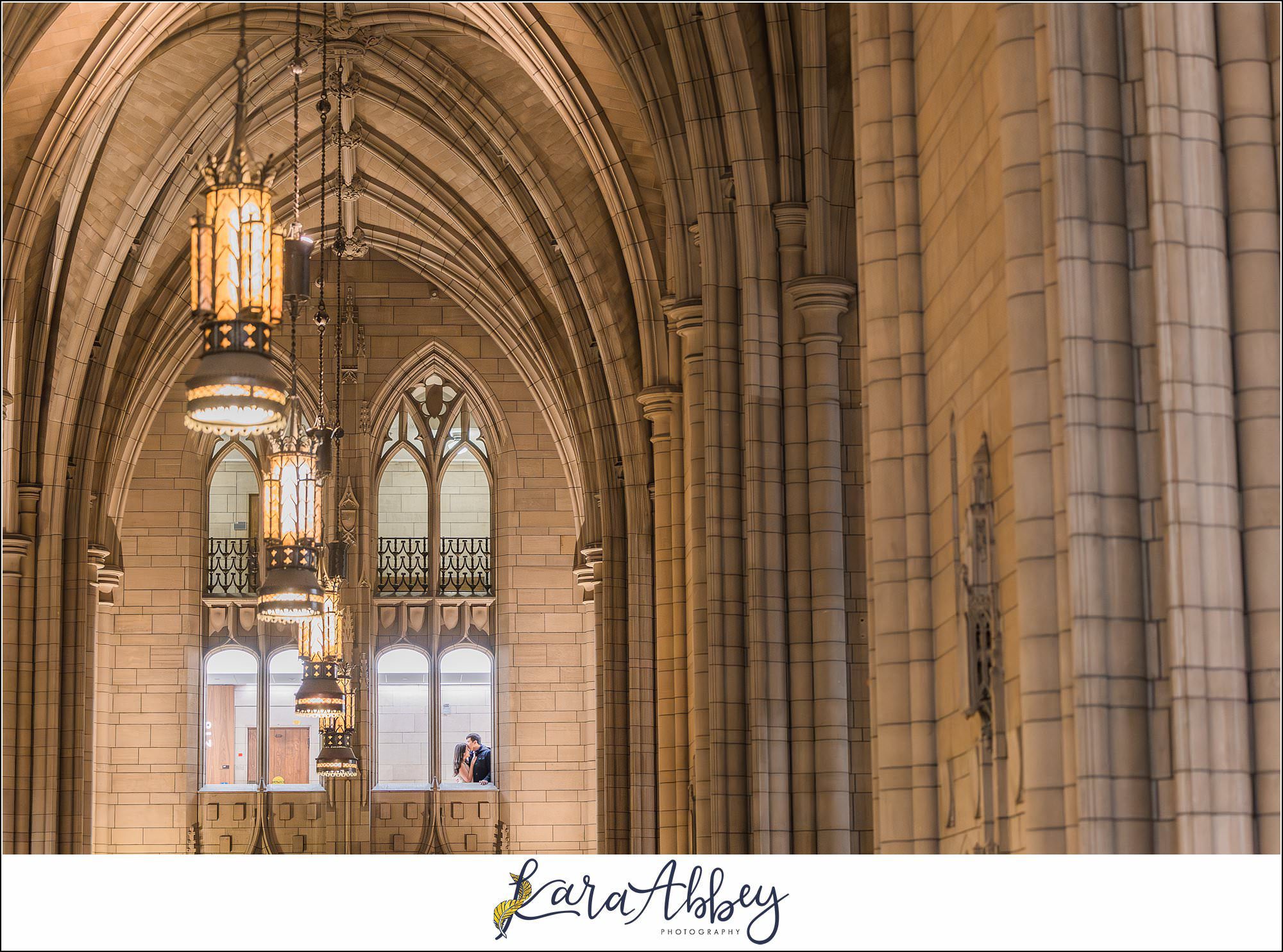 Winter Engagement Session at the Cathedral of Learning in Pittsburgh PA
