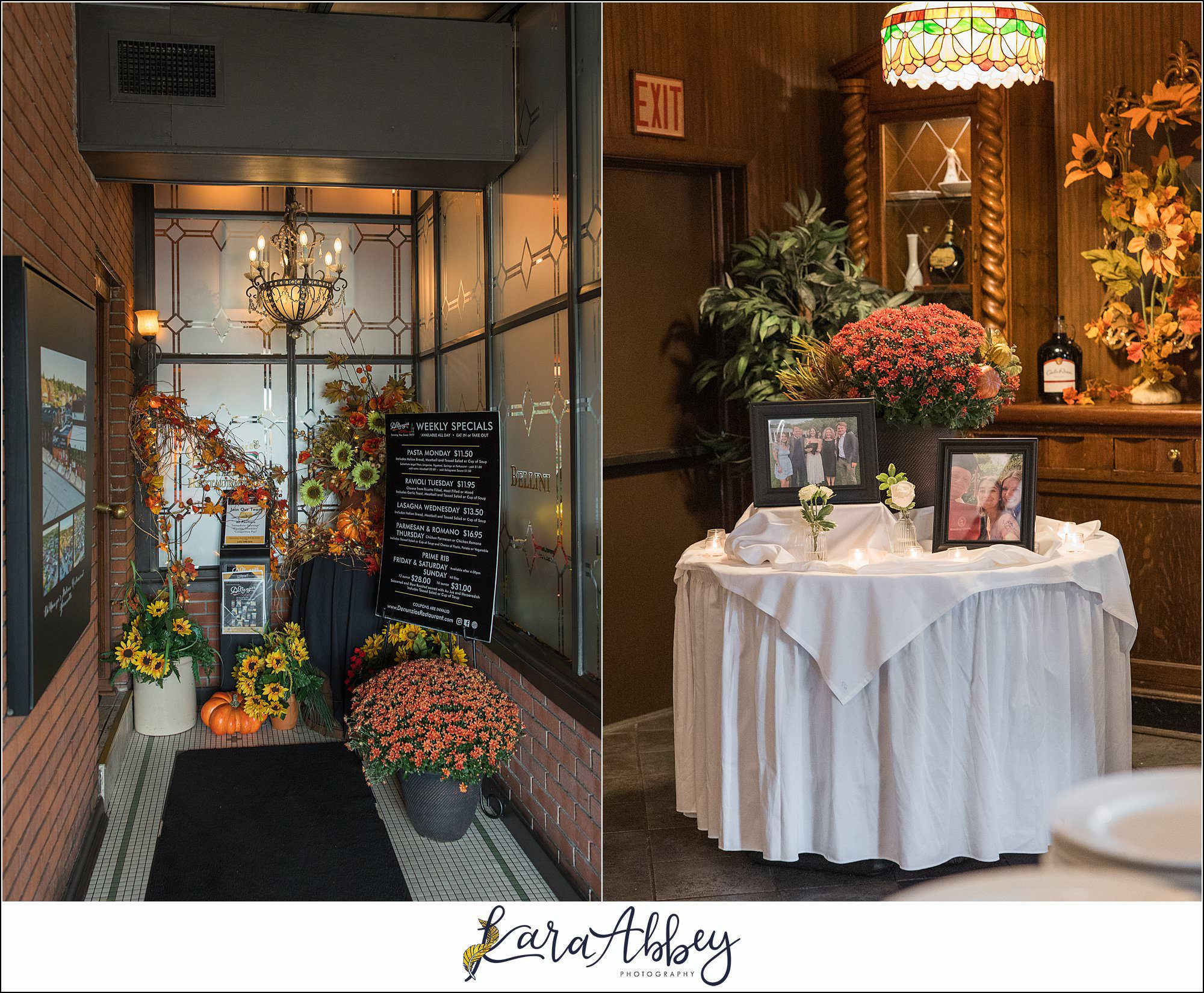 Ranee and John Fall Wedding at DeNunzios Restaurant in Jeannette PA